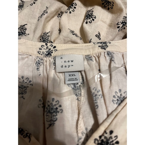 A‎ New Day Linen Blend Peasant Blouse (2XL) - Picture 4 of 5